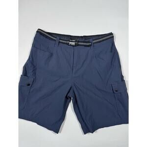 Orvis Shorts Mens 38 Blue Nylon Stretch Belted Cargo Hiking Fishing Outdoor